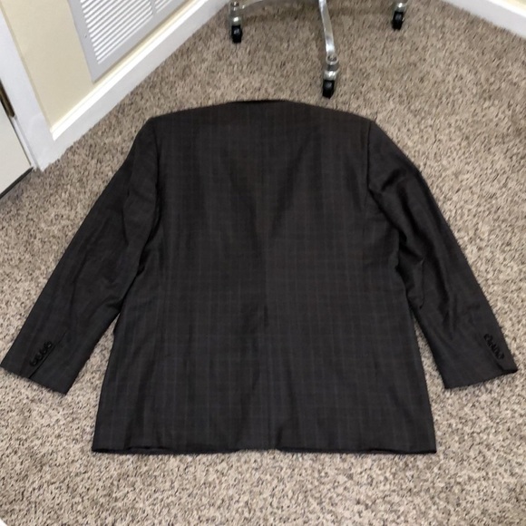 Hickey Freeman Blazer Suit Jacket Size 46L 46 Long Gray Plaid Worsted Wool - Picture 4 of 9